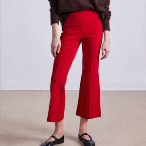 Apiece Apart Rene Vibrant Red Cropped Pull On Pant M